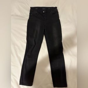 Black ultra high rise skinny jeans.